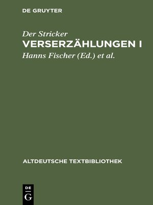 cover image of Verserzählungen I